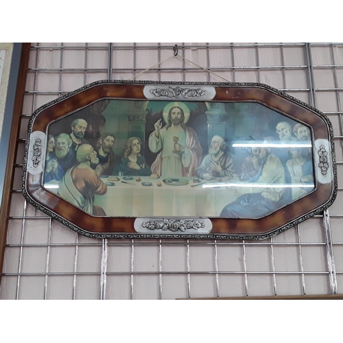 297 - Framed last supper approx 88cms by 46 cms