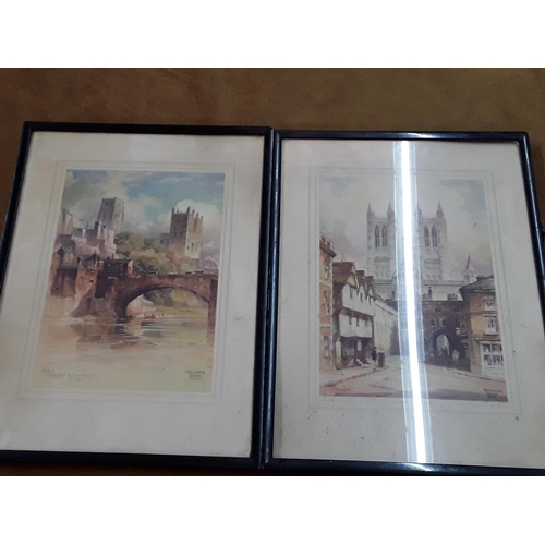 299 - 2 hand coloured cathedral prints by Featherstone Robson