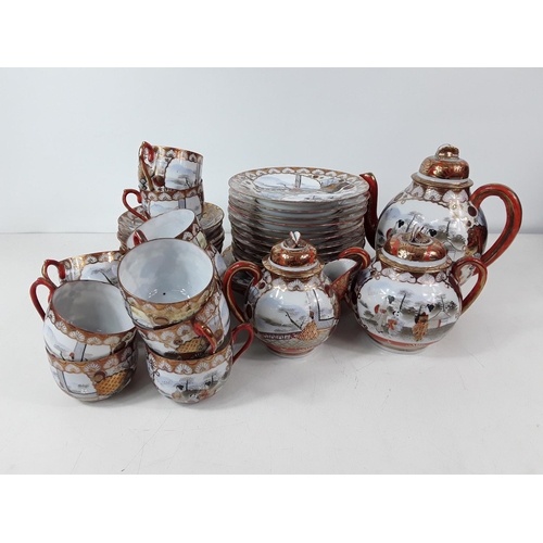 417 - Oriental eggshell tea set