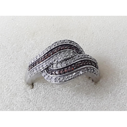 466a - Silver stone set ring size O