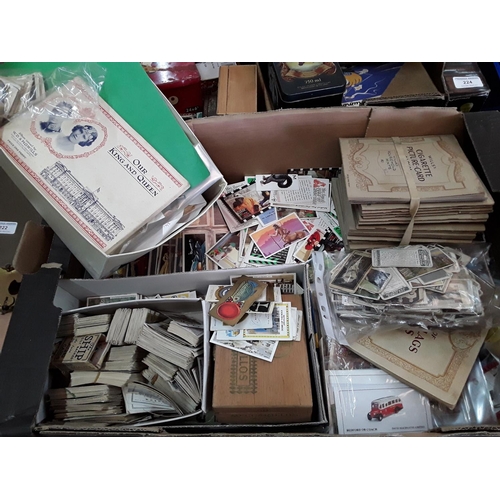 223 - Large box of cigarette cards, albums etc