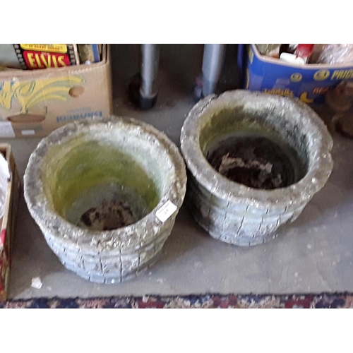 378 - Pair of concrete planters