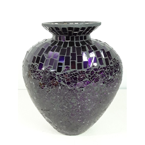 62 - Purple glass vase approx 13 inches tall