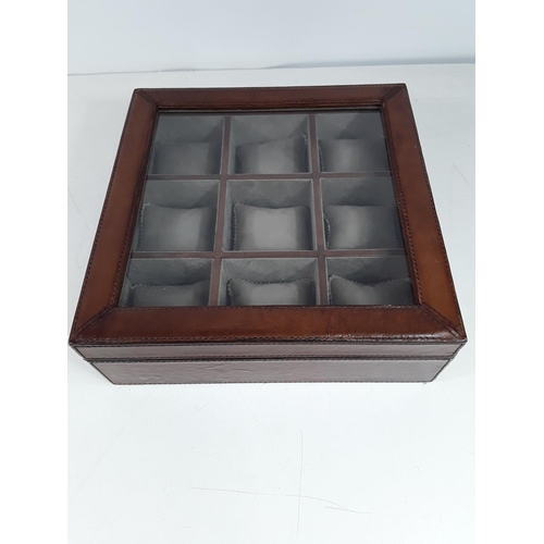 116 - Leather watch box for 9 watches