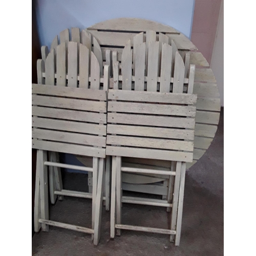 326 - Wooden garden table and 4 chairs