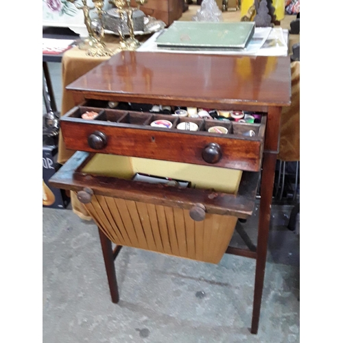 84 - Antique mahogany sewing table