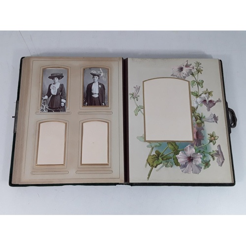 129 - Antique photo album and contents