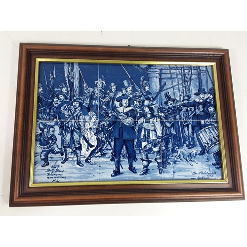 143 - Framed Delft tile picture