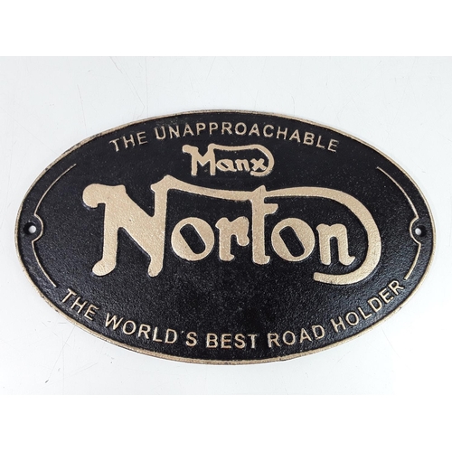 12 - Cast iron Norton sign