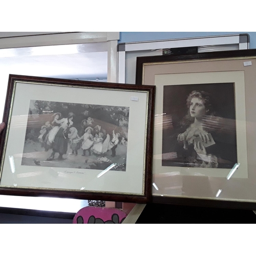 323 - 2 antique framed prints