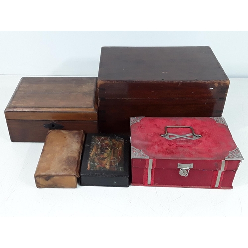 71 - 5 various antique boxes