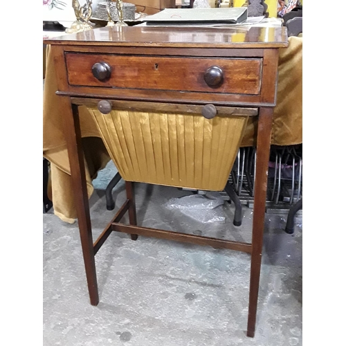 84 - Antique mahogany sewing table