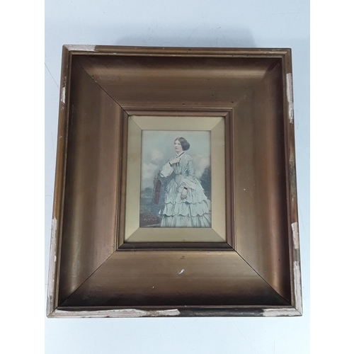 158 - Victorian gilt framed picture of a lady