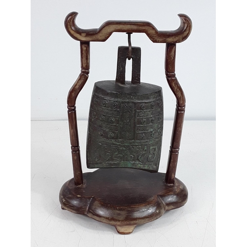 51 - Oriental temple bell on stand