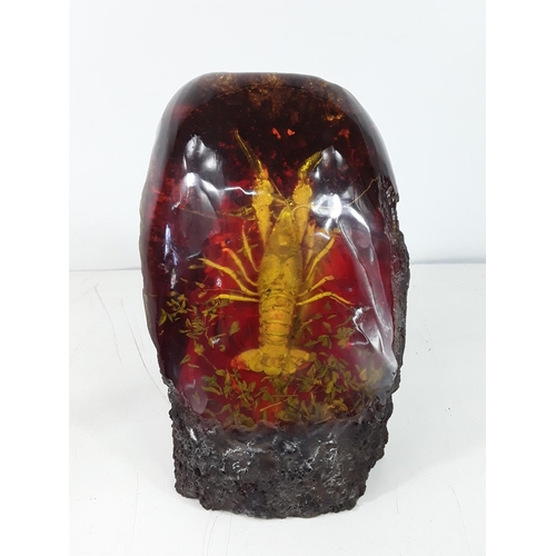 37 - Resin encapsulated crayfish approx 10 inches tall