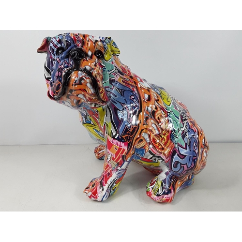 46 - Large graffiti bulldog approx 14 inches tall