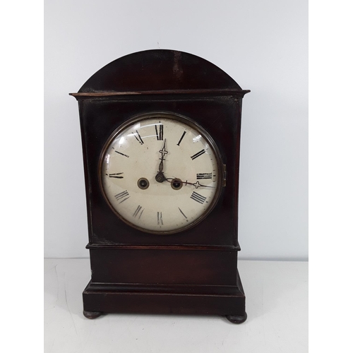 57 - Antique mahogany cased double fussee clock