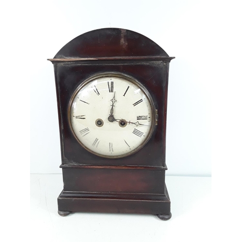 57 - Antique mahogany cased double fussee clock