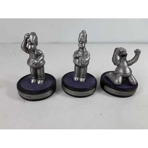 59 - 3 Pewter Simpsons figures