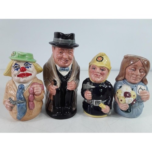 16 - 4 small Doulton Toby jugs including Churchill