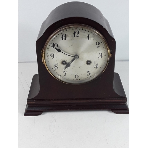 31 - Antique wooden cased mantel clock