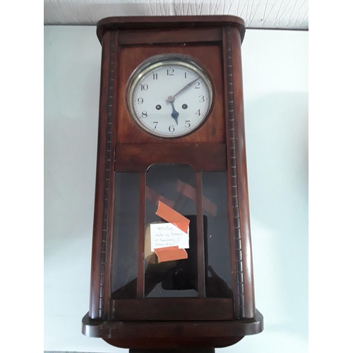 448 - Wooden cased wall clock