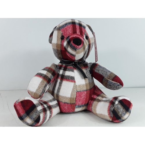 46 - Tartan teddy bear doorstop