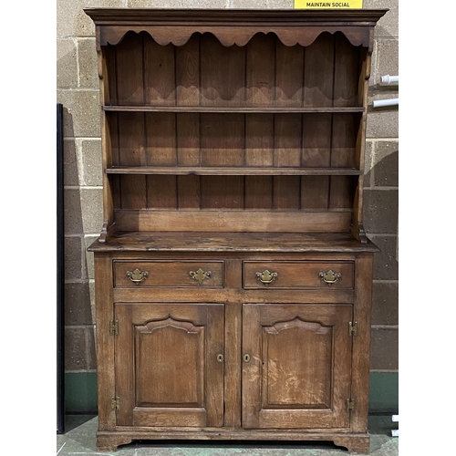 100 - LARGE ANTIQUE OAK DRESSER APPROX 48