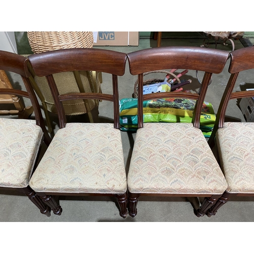 35 - 8 ANTIQUE MAHOGANY DINGING CHAIRS WITH FLUTED LEGS