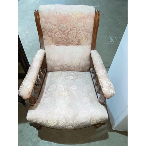 41 - ANTIQUE MAHOGANY FIRE SIDE CHAIR