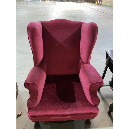 48 - ANTIQUE WING ARM CHAIR