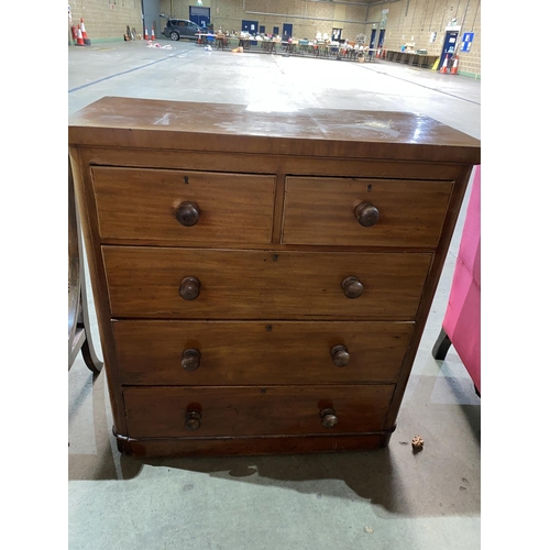 49 - ANTIQUE MAHOGANY CHEST OF 5