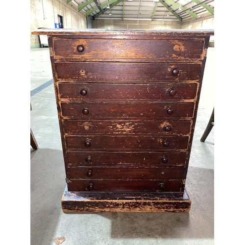 52 - ANTIQUE 9 DRAWER SPECIMEN CHEST