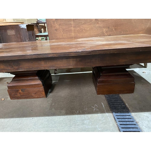 56 - LARGE HARDWOOD COFFEE TABLE APPROX 63