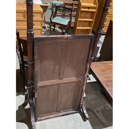 57 - ANTIQUE MAHOGANY CHEVAL MIRROR FRAME