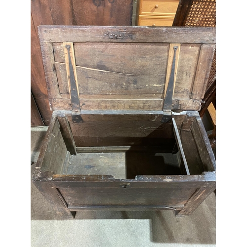 59 - SMALL ANTIQUE OAK COFFER APPROX 29