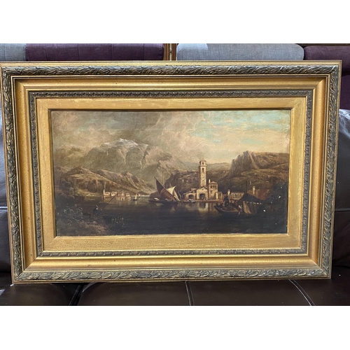 79 - ANTIQUE GILT FRAMED OIL ON CANVAS 30