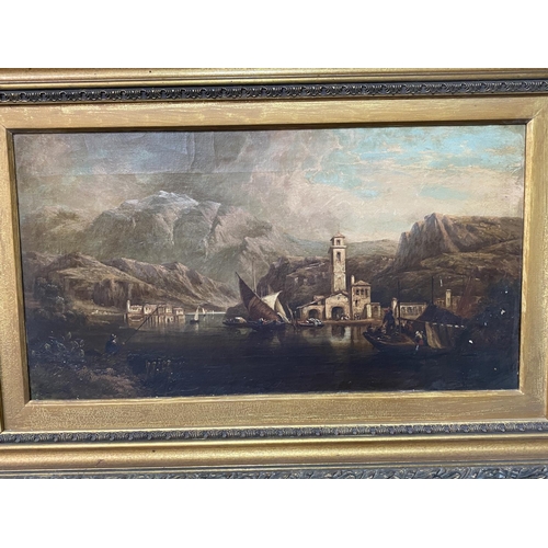 79 - ANTIQUE GILT FRAMED OIL ON CANVAS 30