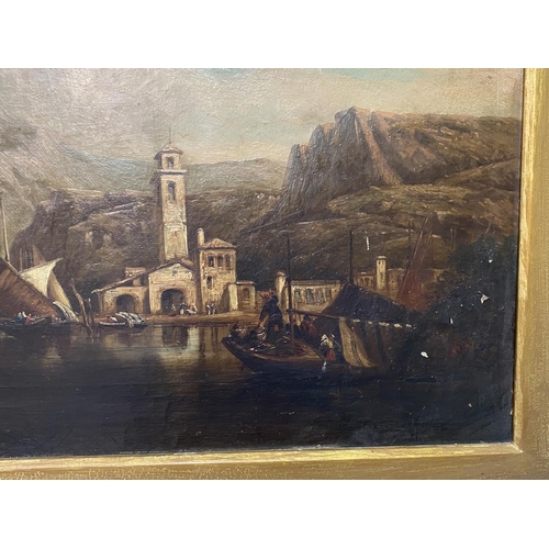 79 - ANTIQUE GILT FRAMED OIL ON CANVAS 30