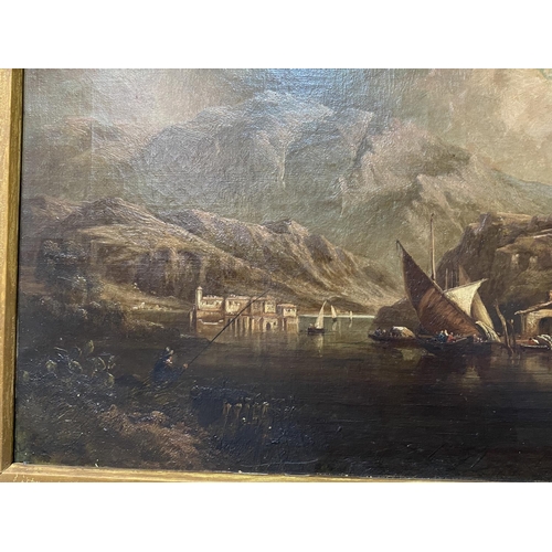 79 - ANTIQUE GILT FRAMED OIL ON CANVAS 30