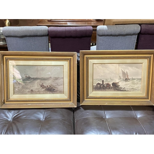 80 - PR OF ANTIQUE SEA SCAPE PRINTS EACH APPROX 26