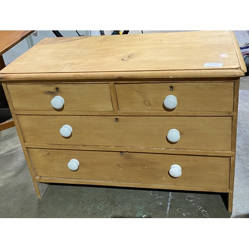 162 - ANTIQUE PINE CHEST OF 4