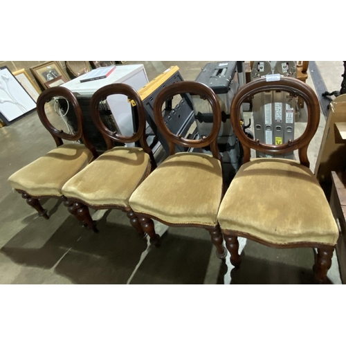 174 - SET OF 4 ANTIQUE MAHOGANY BALOON BACK CHAIRS