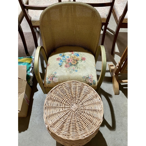 12 - LINEN BASKET AND LOOM CHAIR