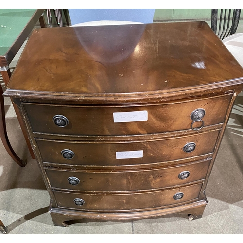 30 - BOW FRONT MAHOGANY CHEST OF 4