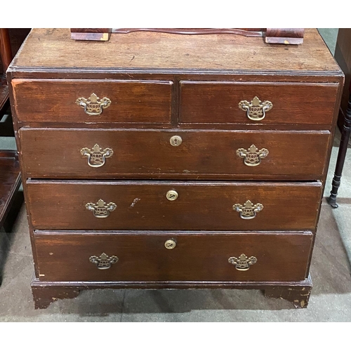 62 - ANTIQUE OAK CHEST OF 5