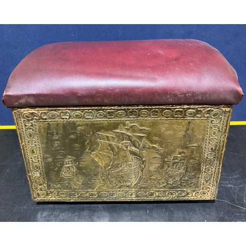 1059 - BRASS SLIPPER BOX STOOL