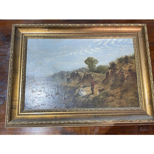 70 - ANTIQUE GILT FRAMED OIL ON CANVAS 24