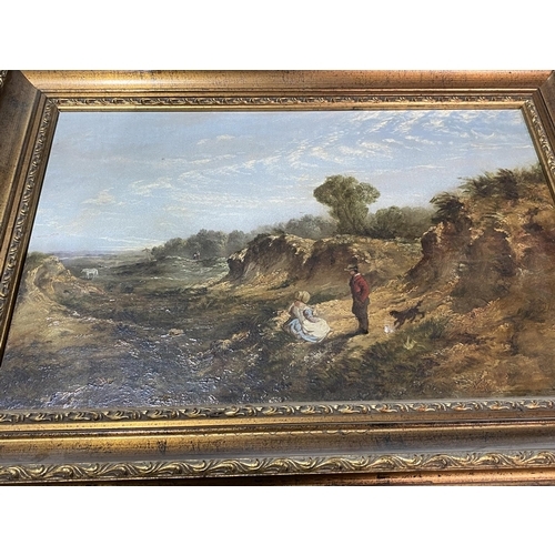 70 - ANTIQUE GILT FRAMED OIL ON CANVAS 24