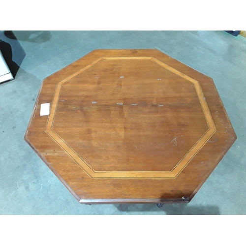 209 - INLAID OCTAGIONAL ANTIQUE TABLE